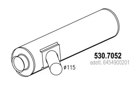 5307052 ASSO Средний / конечный глушитель ОГ 5307052 ASSO Средний / конечный глушитель ОГ