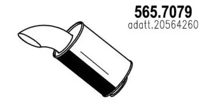 565.7079 ASSO Средний / конечный глушитель ОГ 565.7079 ASSO Средний / конечный глушитель ОГ