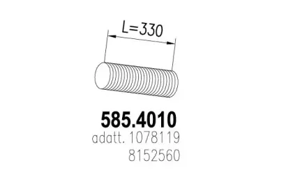585.4010 ASSO Гофрированная труба, выхлопная система 585.4010 ASSO Гофрированная труба, выхлопная система