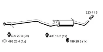 331234 ERNST Средний глушитель выхлопных газов 331234 ERNST Средний глушитель выхлопных газов