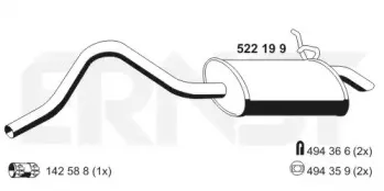 522199 ERNST Глушитель выхлопных газов конечный 522199 ERNST Глушитель выхлопных газов конечный