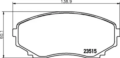 8DB 355 027-611 HELLA Комплект тормозных колодок, дисковый тормоз 8DB 355 027-611 HELLA Комплект тормозных колодок, дисковый тормоз