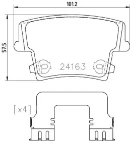 8DB 355 025-051 HELLA Комплект тормозных колодок, дисковый тормоз 8DB 355 025-051 HELLA Комплект тормозных колодок, дисковый тормоз