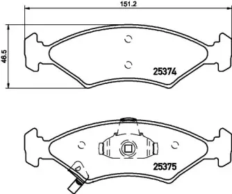 8DB 355 028-891 HELLA Комплект тормозных колодок, дисковый тормоз 8DB 355 028-891 HELLA Комплект тормозных колодок, дисковый тормоз