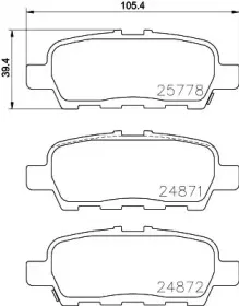 8DB 355 028-021 HELLA Комплект тормозных колодок, дисковый тормоз 8DB 355 028-021 HELLA Комплект тормозных колодок, дисковый тормоз