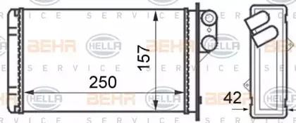 8FH 351 024-291 HELLA Теплообменник, отопление салона 8FH 351 024-291 HELLA Теплообменник, отопление салона