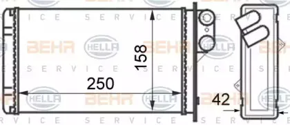 8FH 351 024-331 HELLA Теплообменник, отопление салона 8FH 351 024-331 HELLA Теплообменник, отопление салона