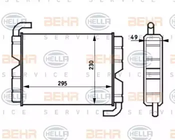 8FH 351 024-381 HELLA Теплообменник, отопление салона 8FH 351 024-381 HELLA Теплообменник, отопление салона