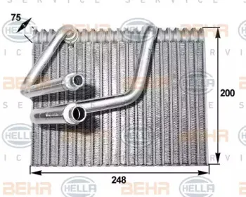 8FV 351 211-111 HELLA Испаритель, кондиционер 8FV 351 211-111 HELLA Испаритель, кондиционер