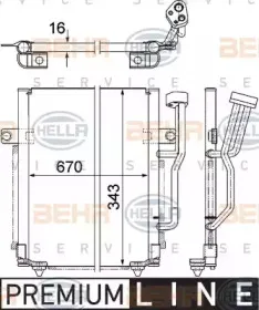 8FC 351 303-621 HELLA Конденсатор, кондиционер 8FC 351 303-621 HELLA Конденсатор, кондиционер