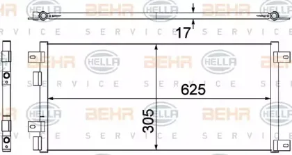 8FC 351 305-681 HELLA Конденсатор, кондиционер 8FC 351 305-681 HELLA Конденсатор, кондиционер