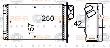 8FH 351 308-551 HELLA Теплообменник, отопление салона 8FH 351 308-551 HELLA Теплообменник, отопление салона