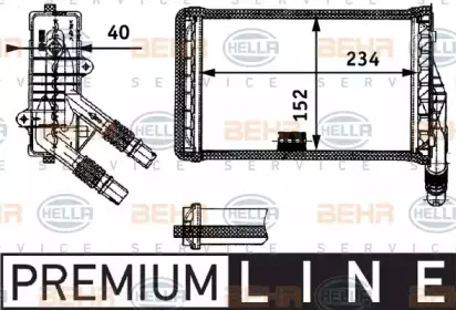 8FH 351 311-311 HELLA Теплообменник, отопление салона 8FH 351 311-311 HELLA Теплообменник, отопление салона