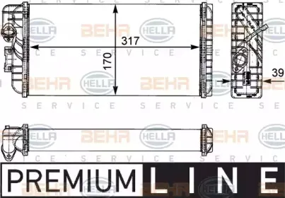 8FH 351 312-431 HELLA Теплообменник, отопление салона 8FH 351 312-431 HELLA Теплообменник, отопление салона