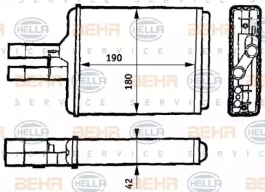 8FH 351 313-141 HELLA Теплообменник, отопление салона 8FH 351 313-141 HELLA Теплообменник, отопление салона
