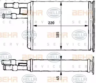 8FH 351 313-171 HELLA Теплообменник, отопление салона 8FH 351 313-171 HELLA Теплообменник, отопление салона