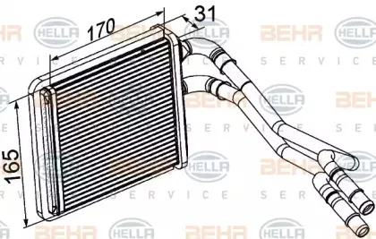 8FH 351 315-601 HELLA Теплообменник, отопление салона 8FH 351 315-601 HELLA Теплообменник, отопление салона
