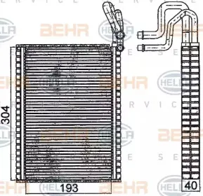8FV 351 331-291 HELLA Испаритель, кондиционер 8FV 351 331-291 HELLA Испаритель, кондиционер