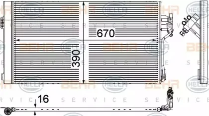 8FC 351 343-004 HELLA Конденсатор, кондиционер 8FC 351 343-004 HELLA Конденсатор, кондиционер
