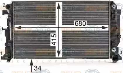 8MK 376 700-304 HELLA Радиатор, охлаждение двигателя 8MK 376 700-304 HELLA Радиатор, охлаждение двигателя