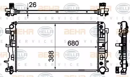 8MK 376 701-014 HELLA Радиатор, охлаждение двигателя 8MK 376 701-014 HELLA Радиатор, охлаждение двигателя