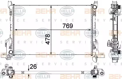 8MK 376 701-581 HELLA Радиатор, охлаждение двигателя 8MK 376 701-581 HELLA Радиатор, охлаждение двигателя