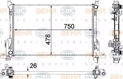 8MK 376 701-591 HELLA Радиатор, охлаждение двигателя 8MK 376 701-591 HELLA Радиатор, охлаждение двигателя