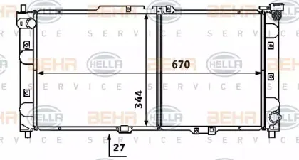 8MK 376 707-461 HELLA Радиатор, охлаждение двигателя 8MK 376 707-461 HELLA Радиатор, охлаждение двигателя