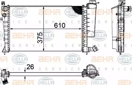 8MK 376 710-264 HELLA Радиатор, охлаждение двигателя 8MK 376 710-264 HELLA Радиатор, охлаждение двигателя
