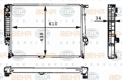 8MK 376 713-074 HELLA Радиатор, охлаждение двигателя 8MK 376 713-074 HELLA Радиатор, охлаждение двигателя