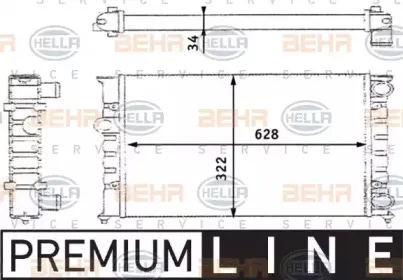 8MK 376 713-421 HELLA Радиатор, охлаждение двигателя 8MK 376 713-421 HELLA Радиатор, охлаждение двигателя