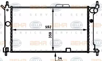 8MK 376 713-581 HELLA Радиатор, охлаждение двигателя 8MK 376 713-581 HELLA Радиатор, охлаждение двигателя