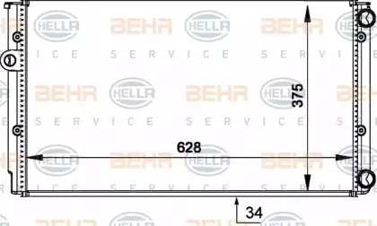 8MK 376 714-044 HELLA Радиатор, охлаждение двигателя 8MK 376 714-044 HELLA Радиатор, охлаждение двигателя