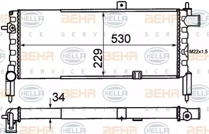 8MK 376 715-761 HELLA Радиатор, охлаждение двигателя 8MK 376 715-761 HELLA Радиатор, охлаждение двигателя