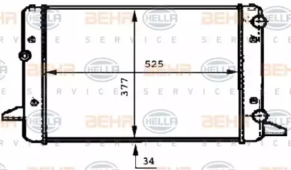 8MK 376 717-744 HELLA Радиатор, охлаждение двигателя 8MK 376 717-744 HELLA Радиатор, охлаждение двигателя