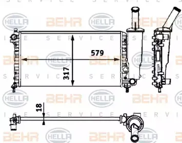 8MK 376 718-581 HELLA Радиатор, охлаждение двигателя 8MK 376 718-581 HELLA Радиатор, охлаждение двигателя