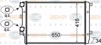 8MK 376 726-704 HELLA Радиатор, охлаждение двигателя 8MK 376 726-704 HELLA Радиатор, охлаждение двигателя