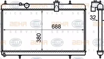 8MK 376 732-751 HELLA Радиатор, охлаждение двигателя 8MK 376 732-751 HELLA Радиатор, охлаждение двигателя