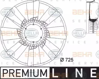 8MV 376 733-221 HELLA Крыльчатка вентилятора, охлаждение двигателя 8MV 376 733-221 HELLA Крыльчатка вентилятора, охлаждение двигателя