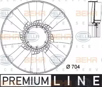 8MV 376 733-251 HELLA Крыльчатка вентилятора, охлаждение двигателя 8MV 376 733-251 HELLA Крыльчатка вентилятора, охлаждение двигателя