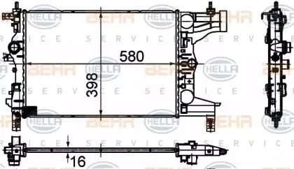 8MK 376 748-731 HELLA Радиатор, охлаждение двигателя 8MK 376 748-731 HELLA Радиатор, охлаждение двигателя