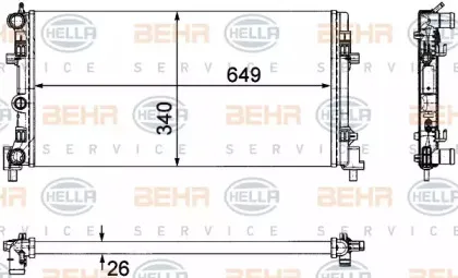 8MK 376 754-284 HELLA Радиатор, охлаждение двигателя 8MK 376 754-284 HELLA Радиатор, охлаждение двигателя