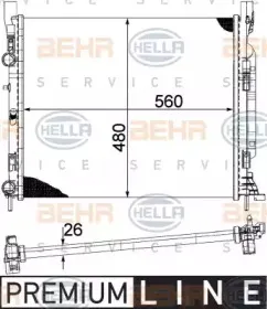 8MK 376 755-511 HELLA Радиатор, охлаждение двигателя 8MK 376 755-511 HELLA Радиатор, охлаждение двигателя