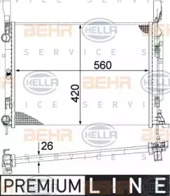 8MK 376 755-521 HELLA Радиатор, охлаждение двигателя 8MK 376 755-521 HELLA Радиатор, охлаждение двигателя