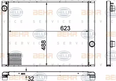 8MK 376 755-591 HELLA Радиатор, охлаждение двигателя 8MK 376 755-591 HELLA Радиатор, охлаждение двигателя