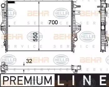 8MK 376 756-351 HELLA Радиатор, охлаждение двигателя 8MK 376 756-351 HELLA Радиатор, охлаждение двигателя