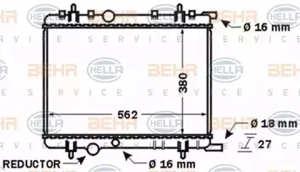 8MK 376 767-091 HELLA Радиатор, охлаждение двигателя 8MK 376 767-091 HELLA Радиатор, охлаждение двигателя