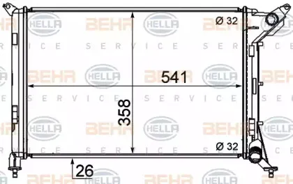 8MK 376 769-011 HELLA Радиатор, охлаждение двигателя 8MK 376 769-011 HELLA Радиатор, охлаждение двигателя
