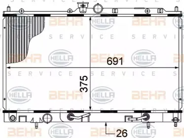 8MK 376 770-321 HELLA Радиатор, охлаждение двигателя 8MK 376 770-321 HELLA Радиатор, охлаждение двигателя