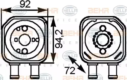 8MO 376 778-041 HELLA масляный радиатор, двигательное масло 8MO 376 778-041 HELLA масляный радиатор, двигательное масло